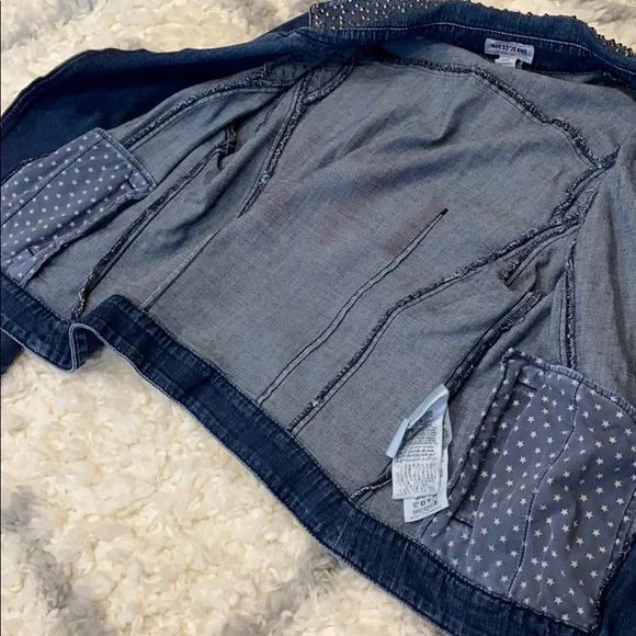Guess Studded Dark Blue Denim Jacket - Picture 5 of 7